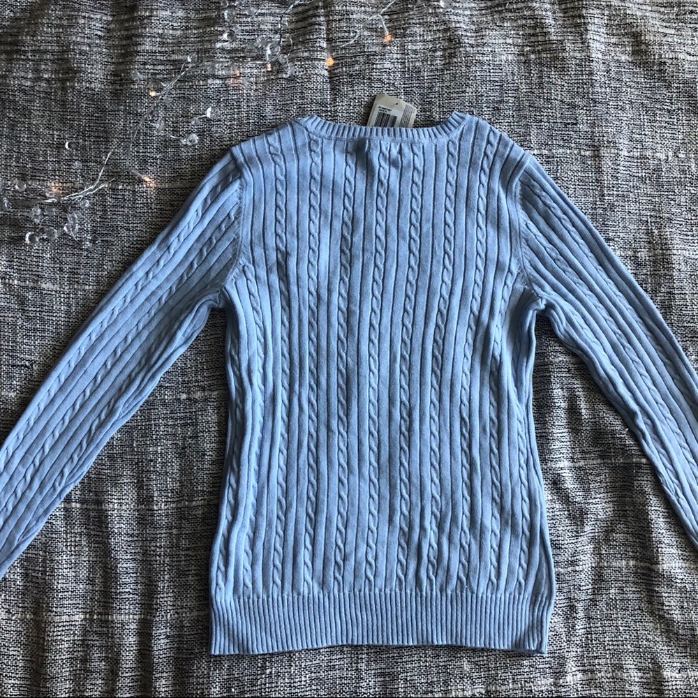 “Izod” Baby Blue Cable Knit Pullover Sweater NWT - Picture 2 of 6